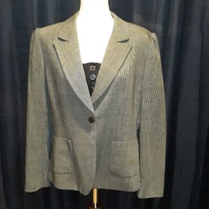 Tahari Black White Suit Jacket Blazer Sz 16